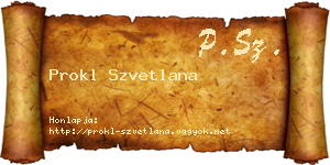 Prokl Szvetlana névjegykártya